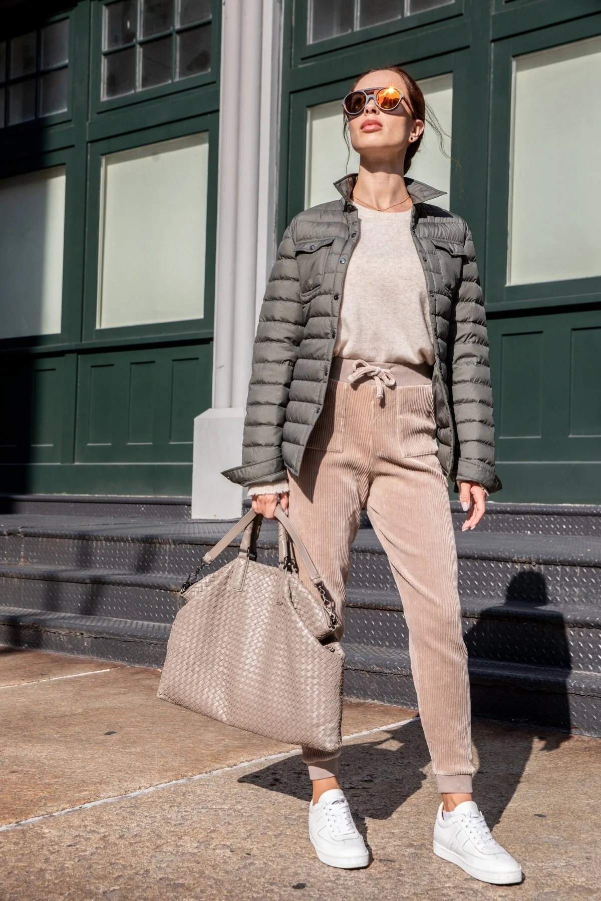 The Harrow Matte | Down Shirt | Olive Subtle Sparkles - Image 3