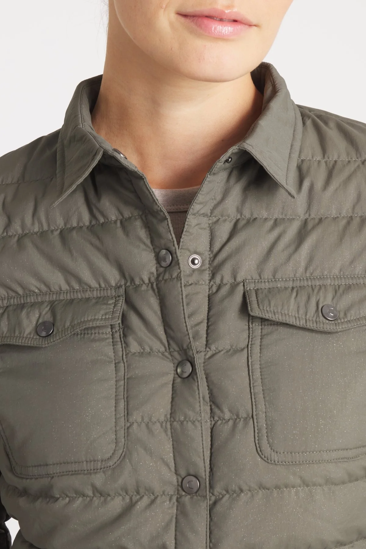 The Harrow Matte | Down Shirt | Olive Subtle Sparkles - Image 5