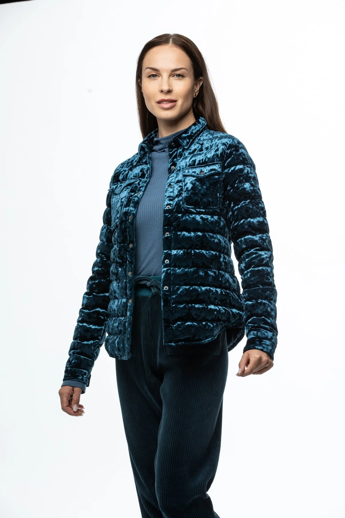 The Harrow Velour | Down Shirt | Indigo - Image 6