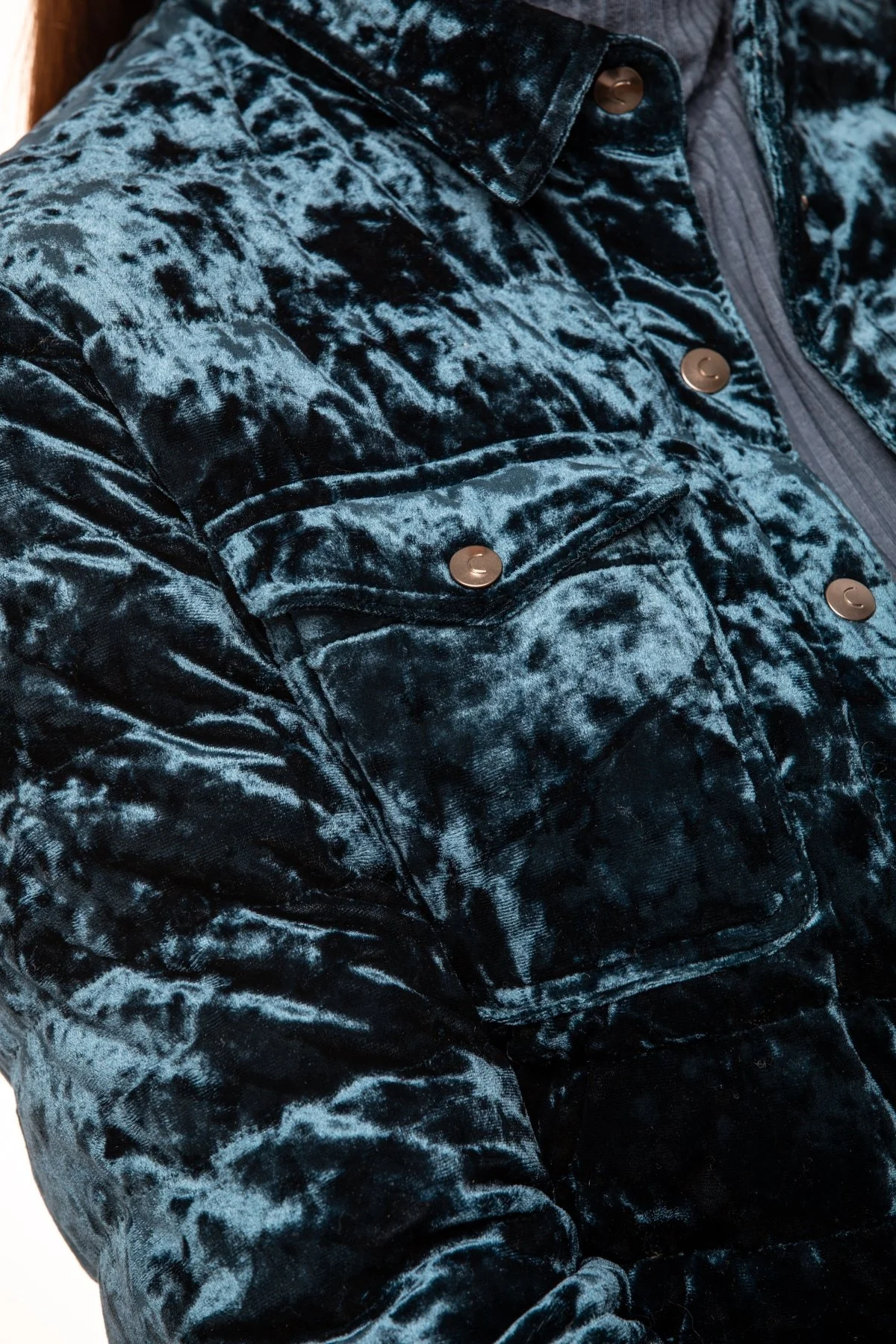 The Harrow Velour | Down Shirt | Indigo - Image 8