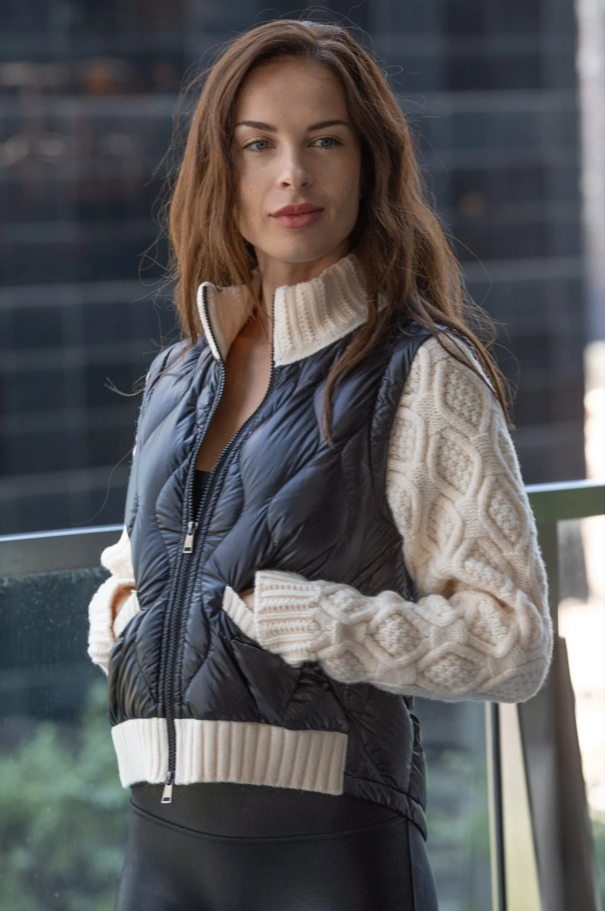 The Hyde | Quilted Down / Wool Jacket | Midnight Black / Beige - Image 3