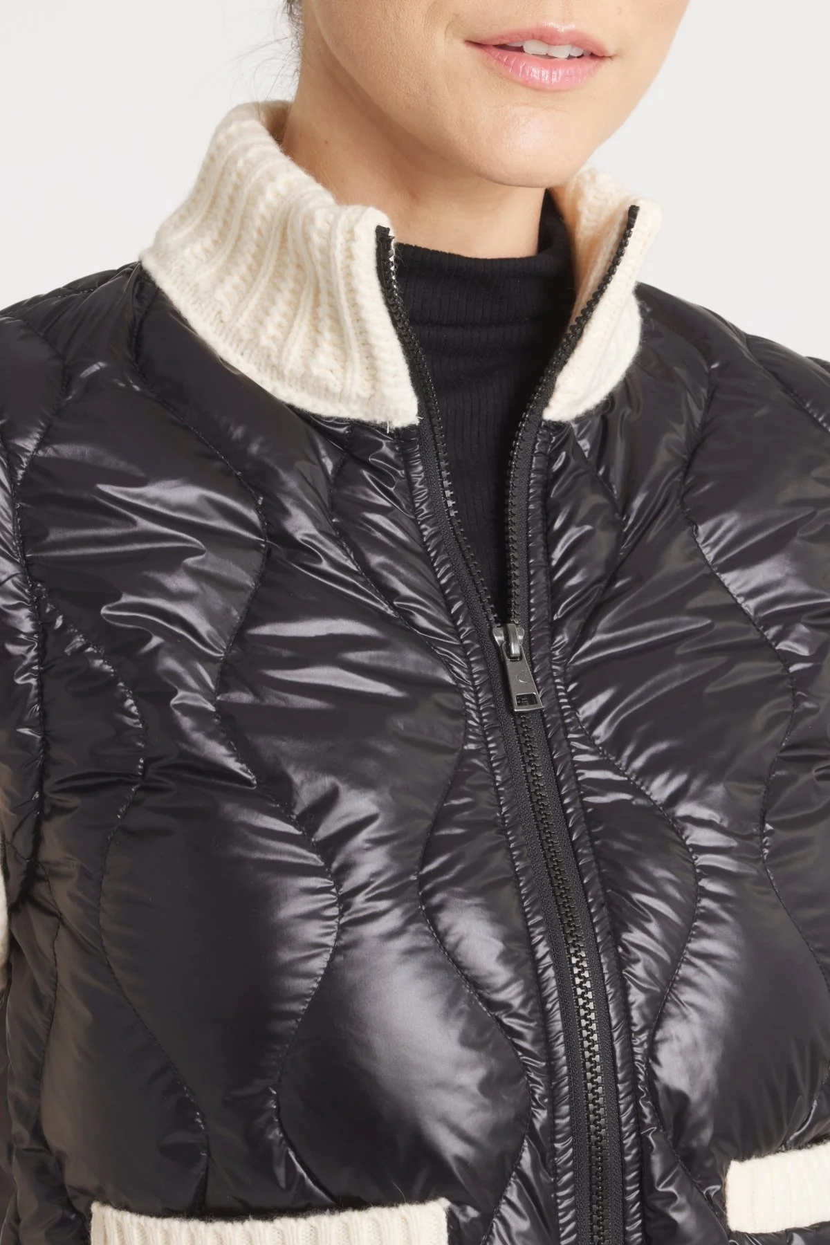The Hyde | Quilted Down / Wool Jacket | Midnight Black / Beige - Image 5