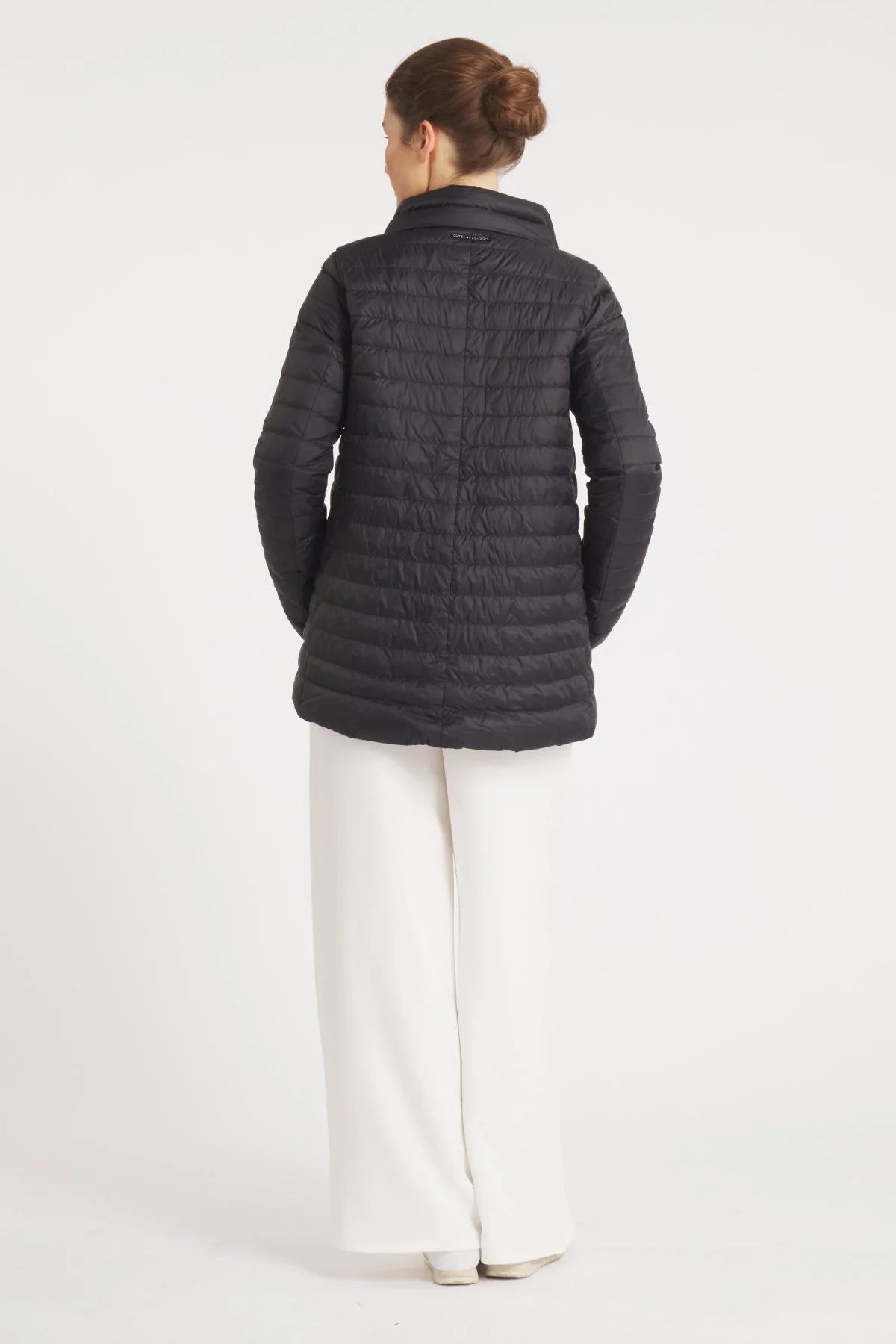 The Knightsbridge | Lightweight 2 in 1 Reversible Down Coat | Matte Black / Taupe - Image 16