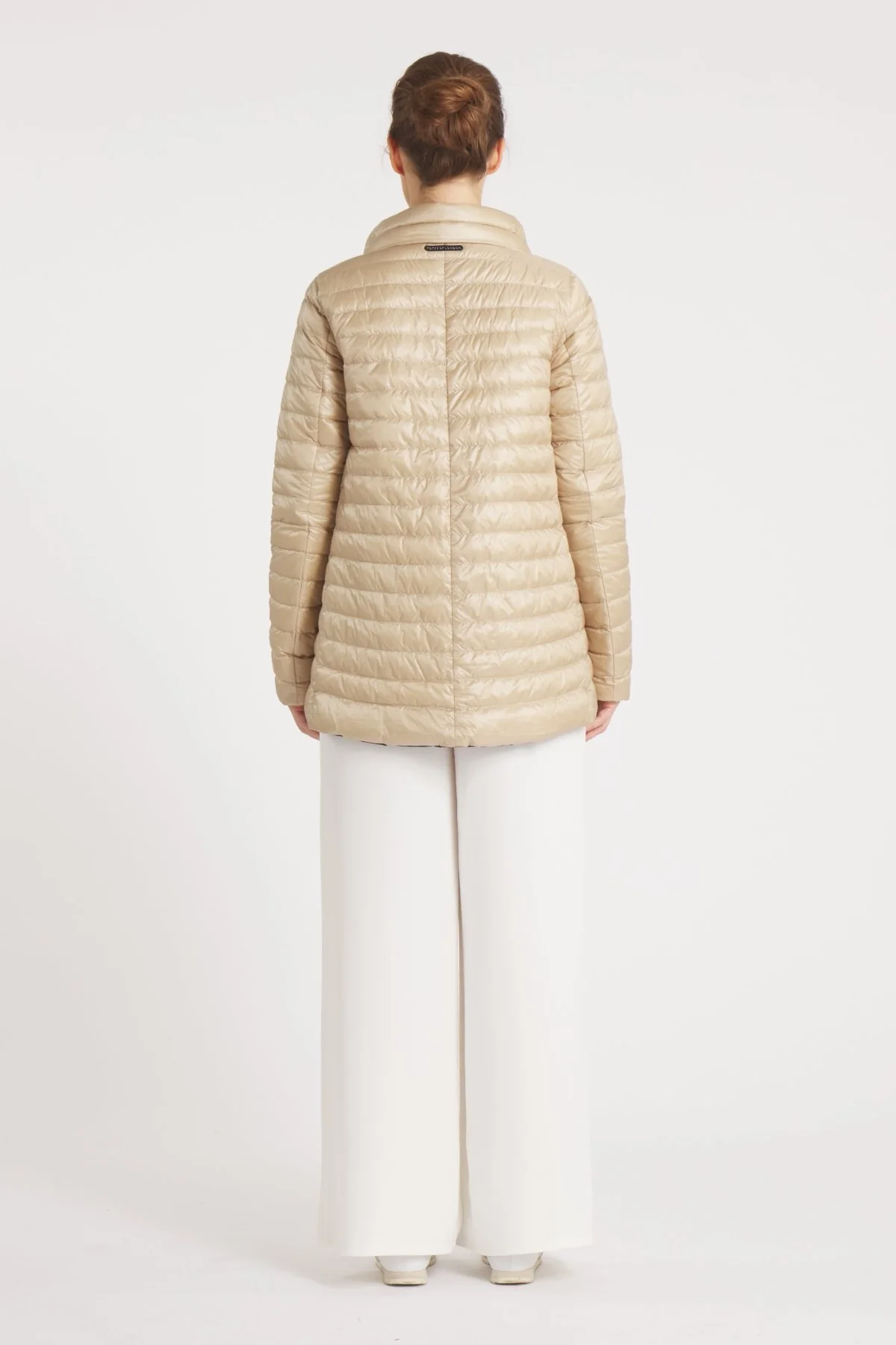 The Knightsbridge | Lightweight 2 in 1 Reversible Down Coat | Matte Black / Taupe - Image 9