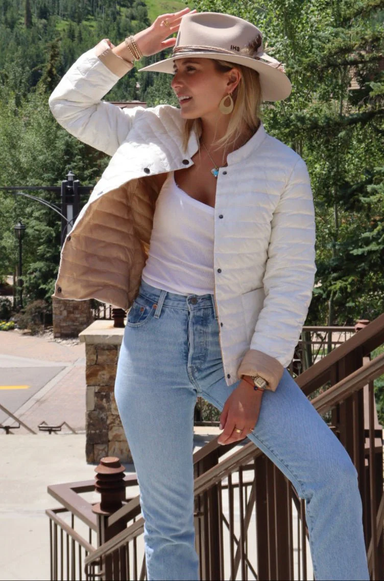 The Leicester in Matte | 2 in 1 Reversible Down Jacket | Camel / Ivory - Image 3