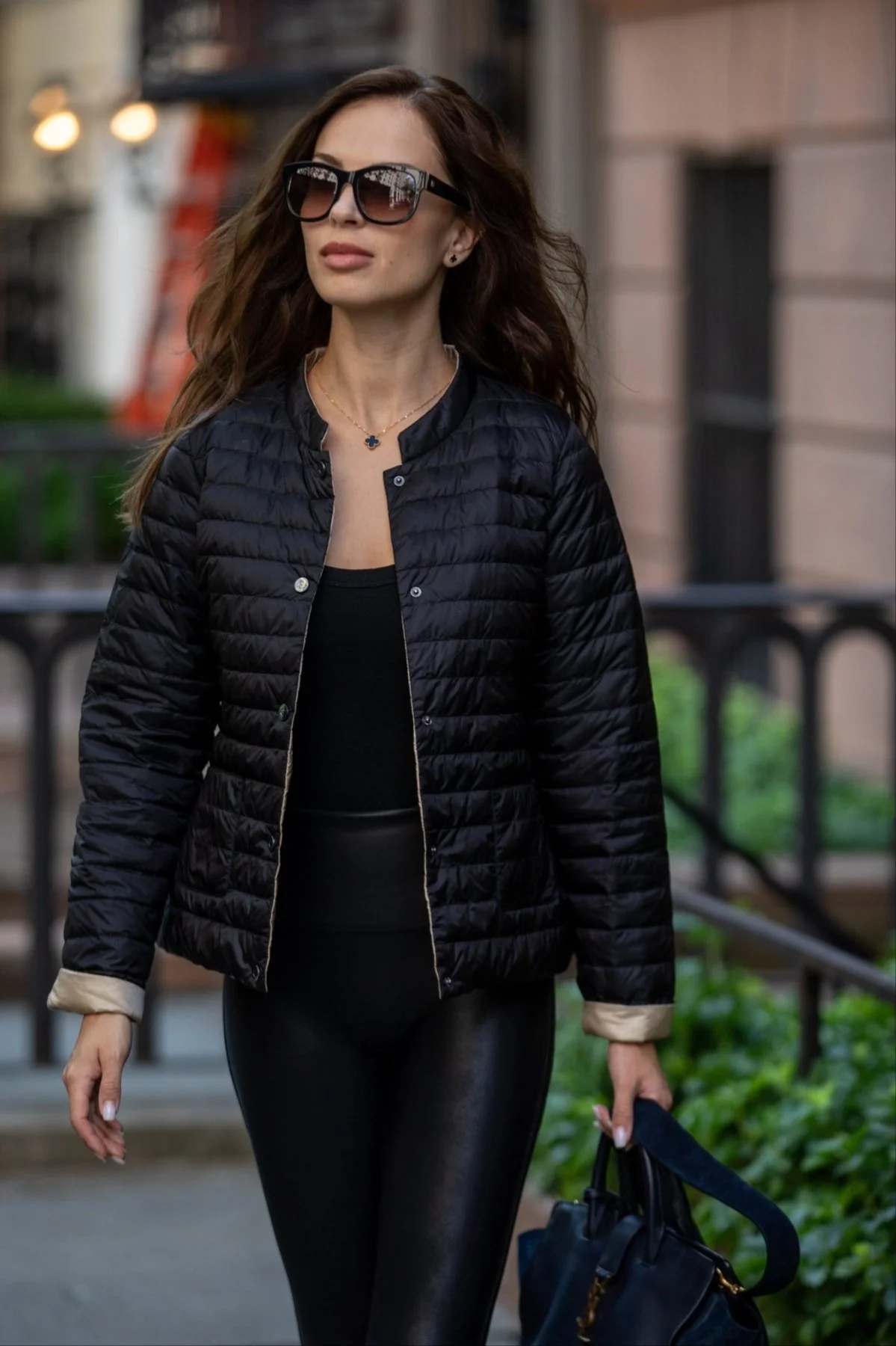 The Leicester in Matte | 2 in 1 Reversible Down Jacket | Midnight Black / Taupe - Image 3