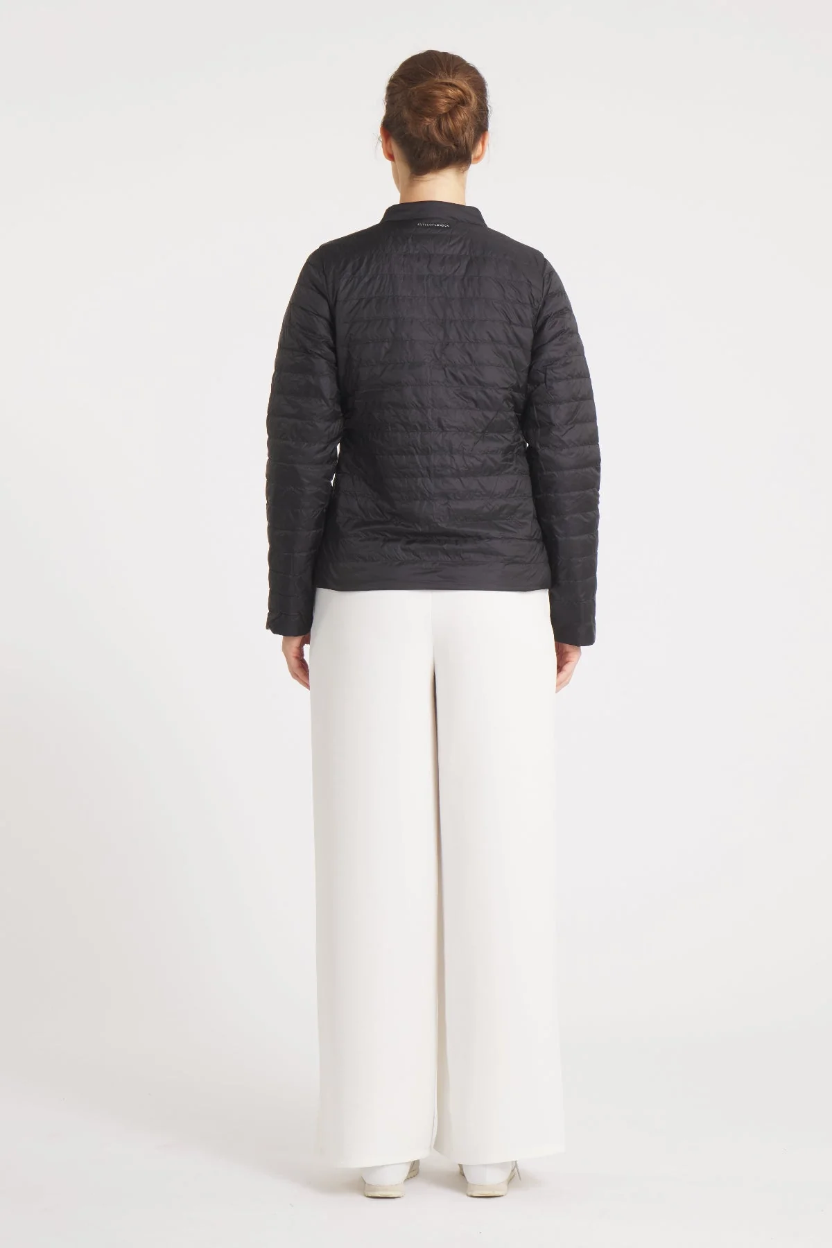 The Leicester in Matte | 2 in 1 Reversible Down Jacket | Midnight Black / Taupe - Image 6