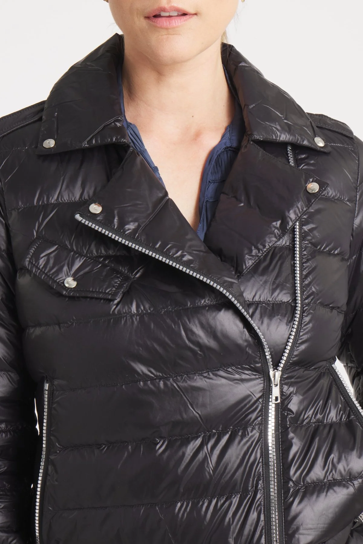 The Silverstone | Down Motorcycle Jacket | Midnight Black - Image 5