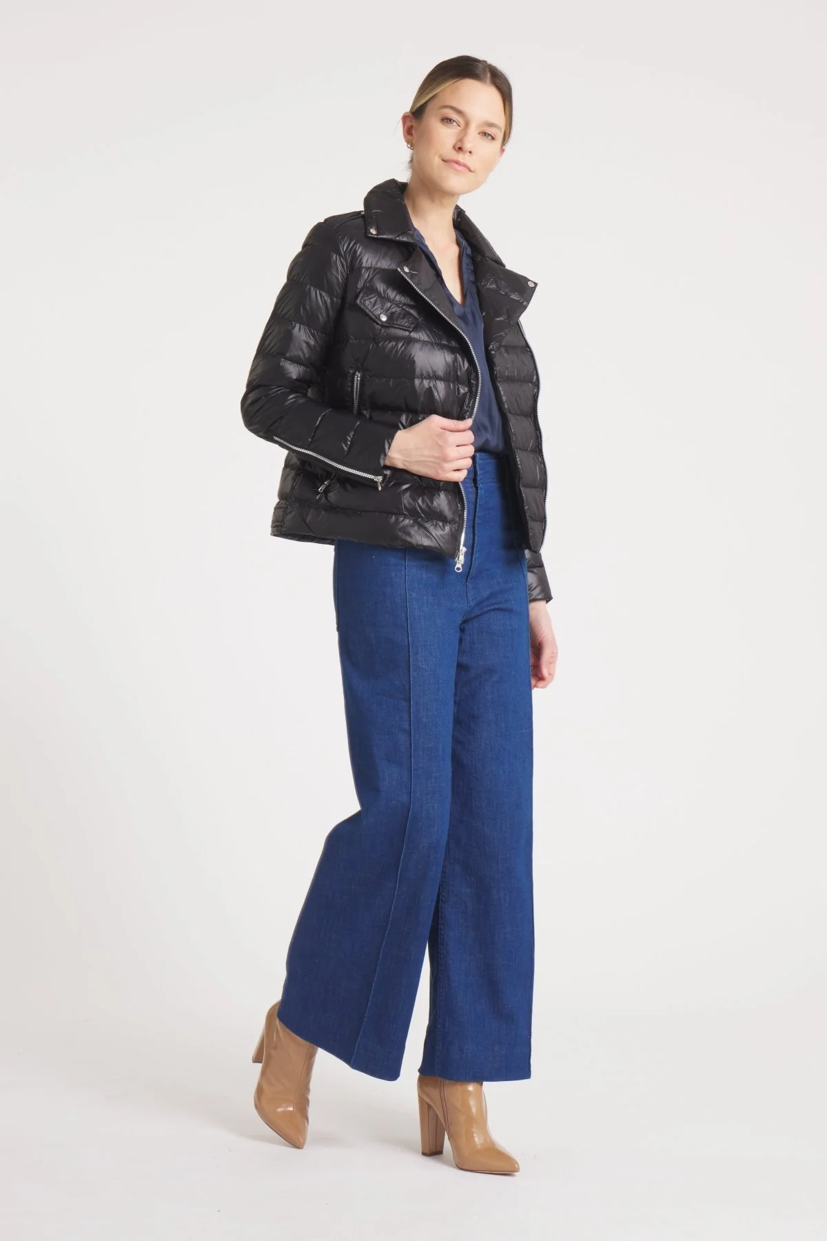 The Silverstone | Down Motorcycle Jacket | Midnight Black - Image 7