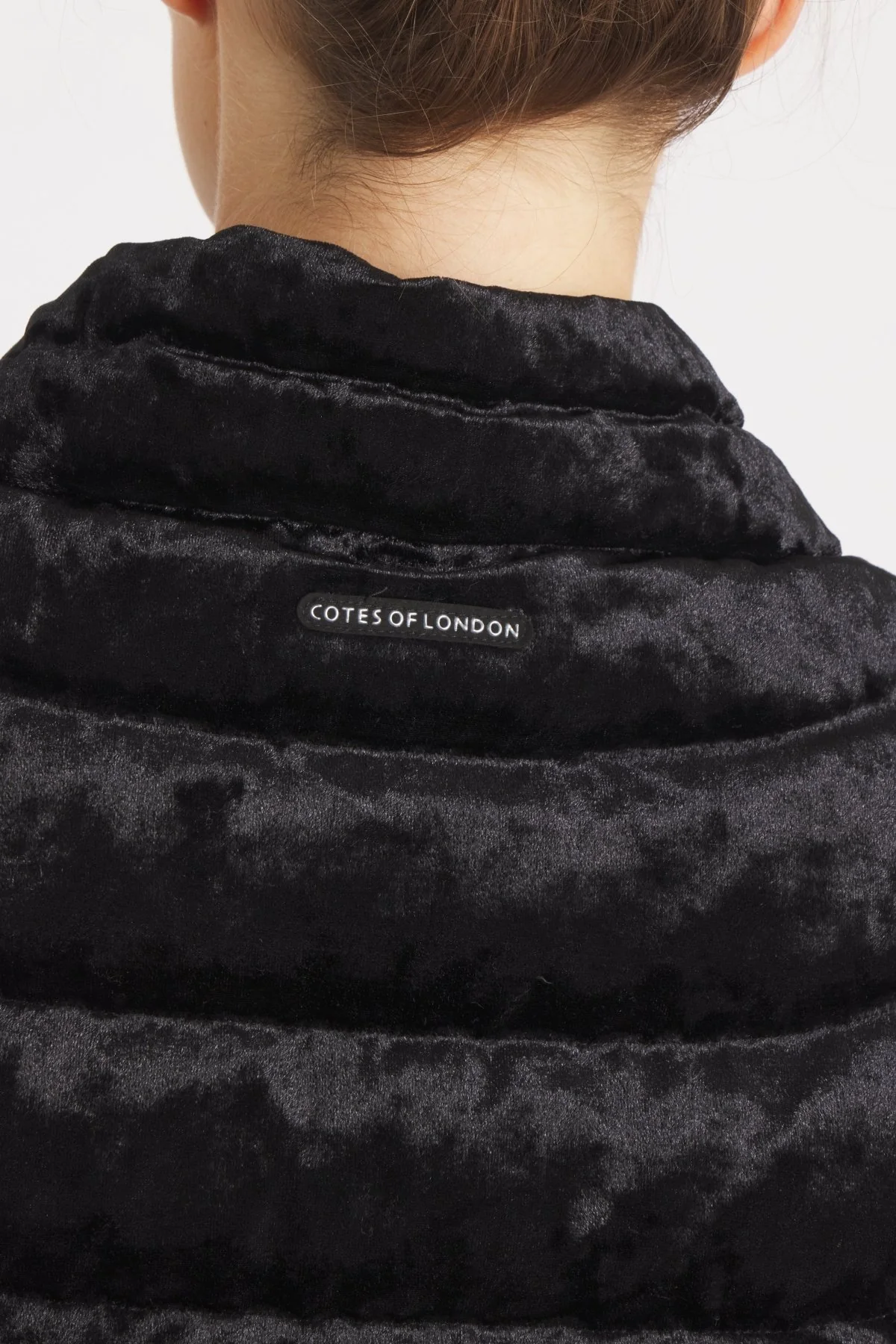 The Soho | Velour Down 3/4 Sleeve Jacket | Midnight Black - Image 7