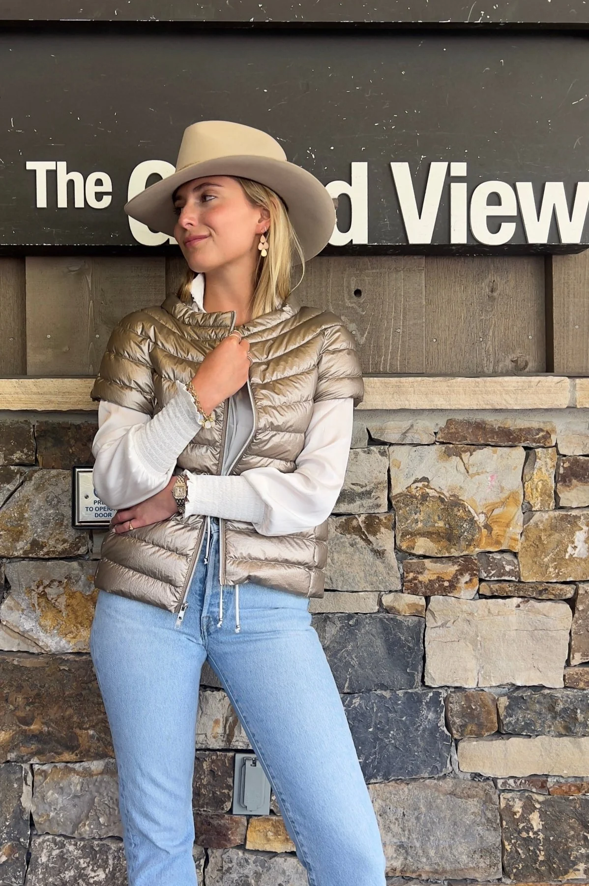 The St Ives | Down Vest Metallic Gold - Image 4