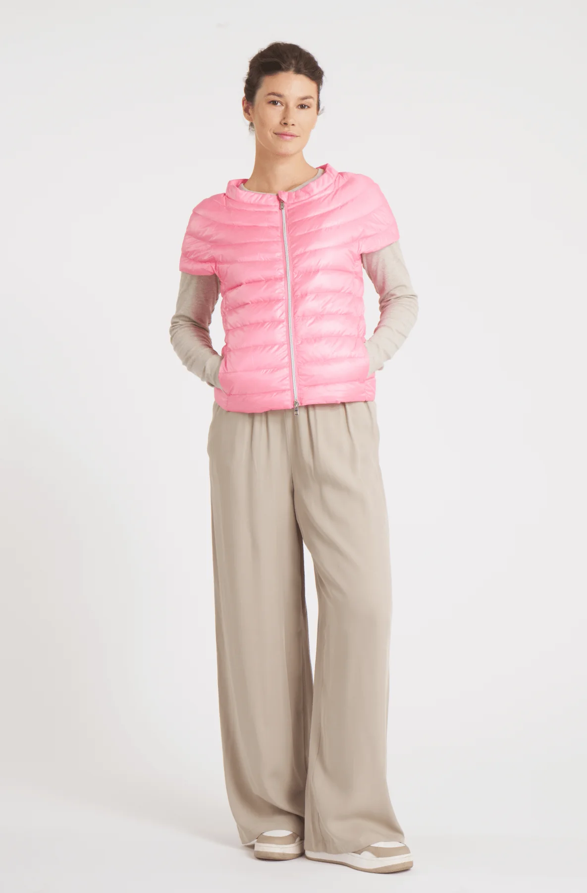 The St Ives | Down Vest | Bubble Gum Pink - Image 6